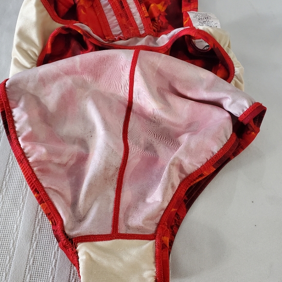VTG Speedo Black Red Shark Peekaboo Back 1 Piece Hi- Cut Swimsuit Size 34(S)Jr. - Picture 7 of 10